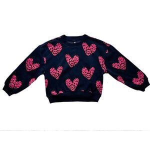 Gap Kids And Frank Ape Navy And Pink Heart Sweatshirt NWT